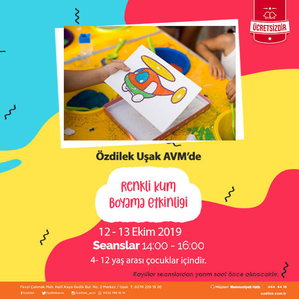 Özdilek Uşak’ta Renkli Kum Boyama Etkinliği!