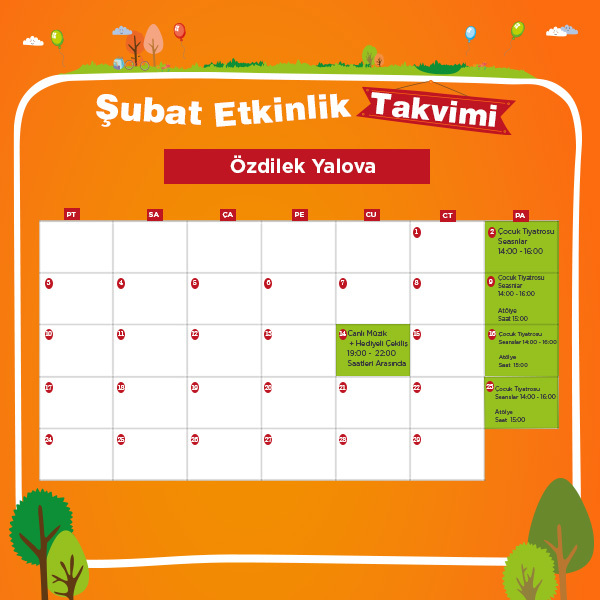 Özdilek Yalova’da Şubat Ayına Özel Etkinlikler