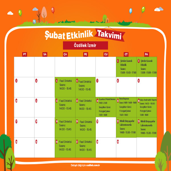 Özdilek İzmir’de Şubat Ayı Etkinlikleri