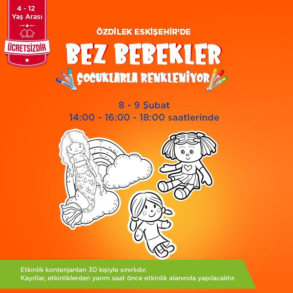 Özdilek Eskişehir’de Bez Bebekler Çocuklarla Renkleniyor