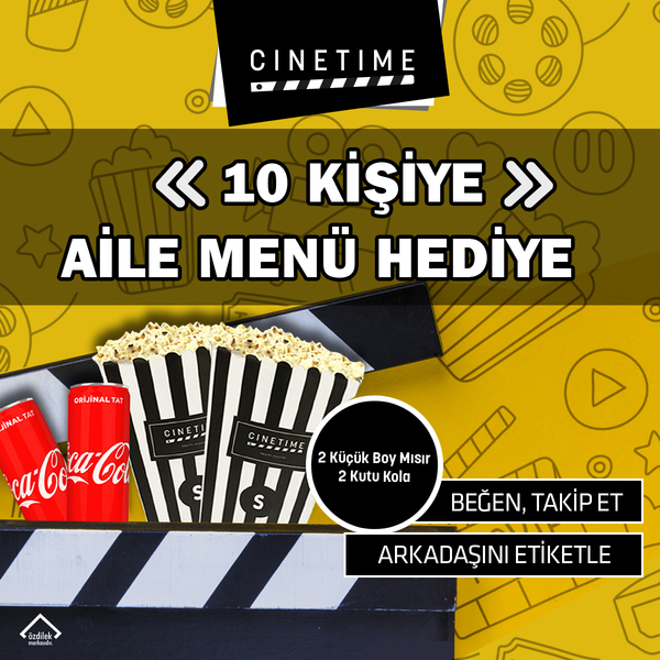 Özdilek Kocaeli AVM’den 10 Kişiye Çift Kişilik Cinetime Aile Menüsü 