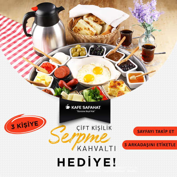 Özdilek İzmir AVM'den 3 Kişiye Çift Kişilik Serpme Kahvaltı Hediye