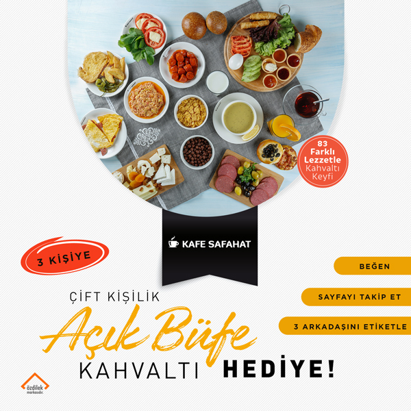 Özdilek İzmir'den, Çift Kişilik Açık Büfe Kahvaltı Hediye!