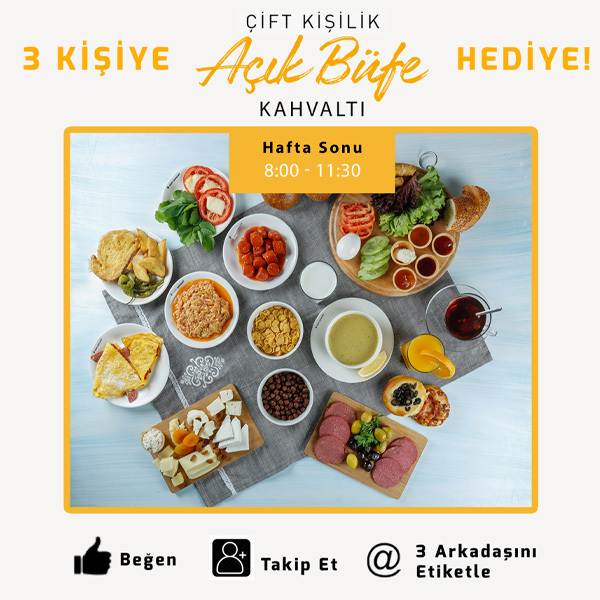 Özdilek Afyonkarahisar'dan 3 Kişiye Çift Kişilik Açık Büfe Kahvaltı!