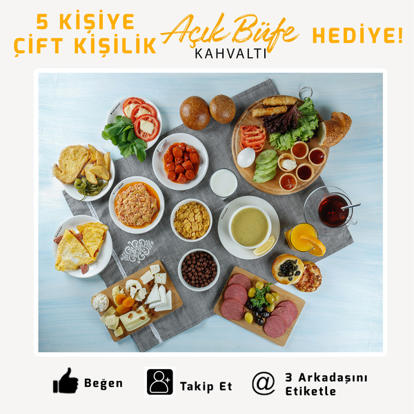 Özdilek İzmir'den 5 Kişiye Çift Kişilik Açık Büfe Kahvaltı!