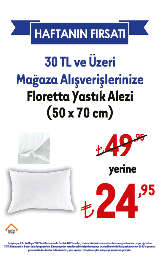 Floretta Yastık Alezi (50x70 cm) 24,95 TL