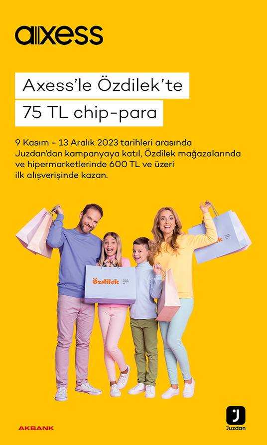 Axess'le Özdilek'te 75 TL Chip-Para Fırsatı Sizleri Bekliyor 
