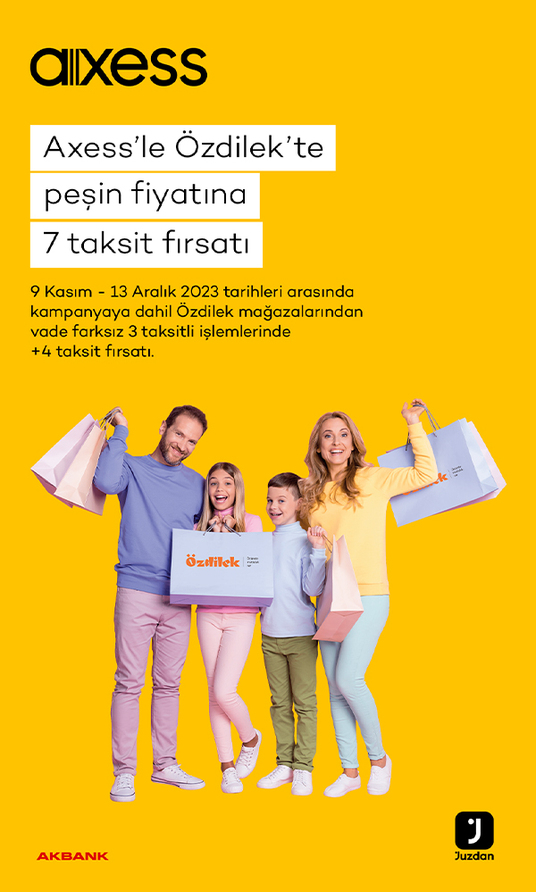 Axess'le Özdilek Mağazalarında Peşin Fiyatına 7 Taksit Fırsatı 