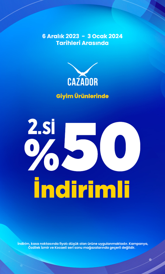 Cazador Giyim Ürünlerinde 2.si %50 İndirimli
