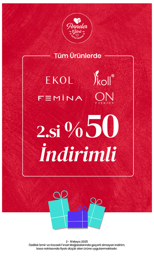 İkoll, Ekol, Femina ve On Fashion Ürünlerinde 2.si %50 İndirimli 