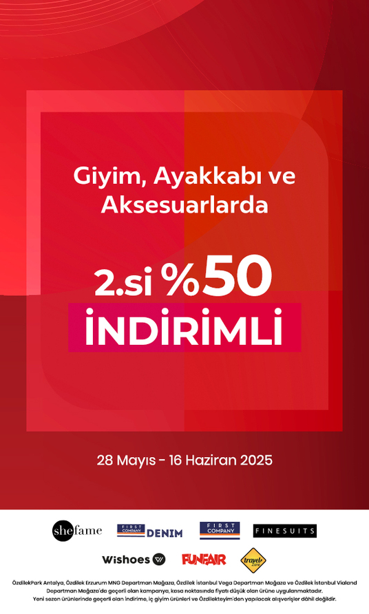 Giyim, Ayakkabı ve Aksesuarlarda 2.si %50 İNDİRİMLİ 